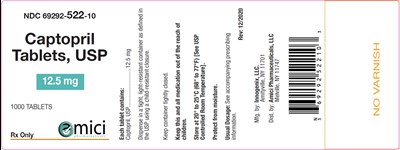 Captopril 12.5mg 1000ct   Label
